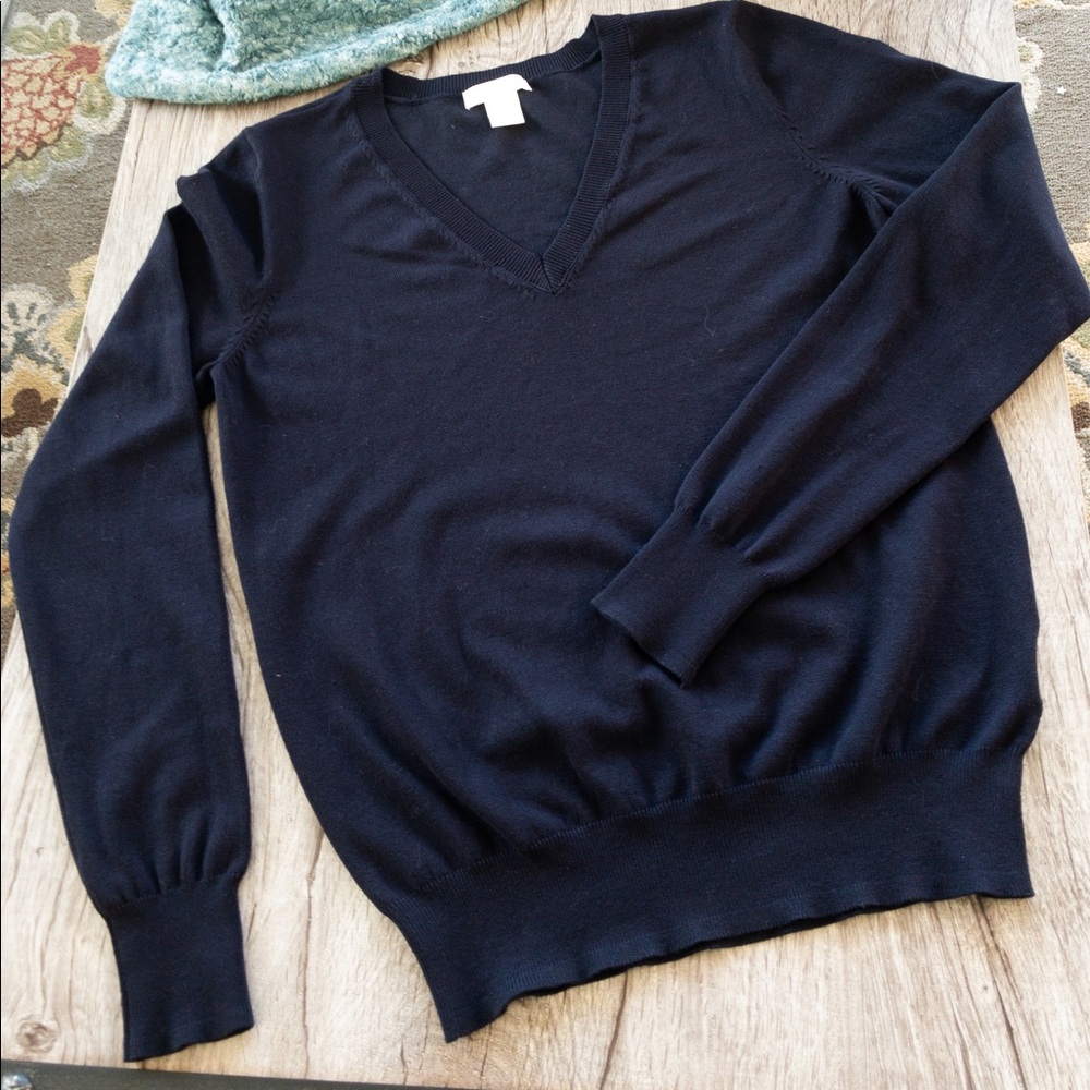 Lightweight Navy V-Neck Sweater